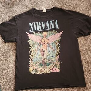 Nirvana - Distressed Short Sleeve In Utero Tee - Size Large